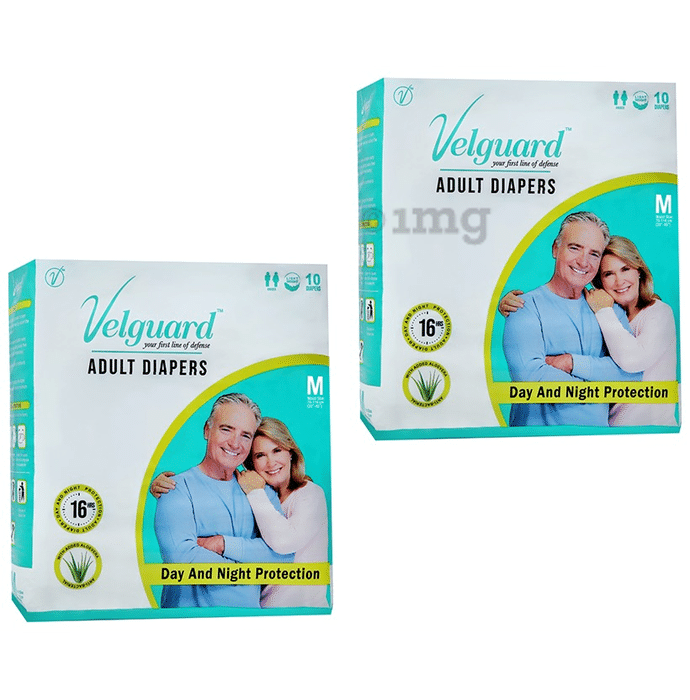Velguard Adult Diaper, Day and Night Protection (10 Each) Medium