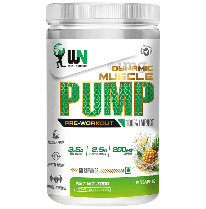 WN World Nutrition Dynamic Muscle Pump Pre-Workout Powder Pineapple