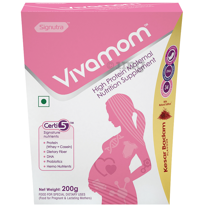 Vivamom High Protein Maternal Supplement | Flavour Kesar Badam Powder