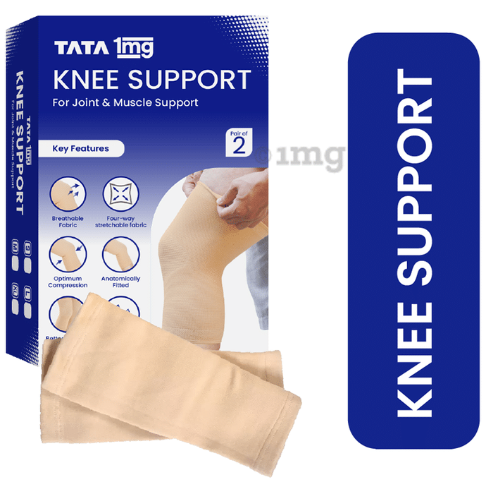 Tata 1mg Knee Cap for Sports, Exercise & Pain Relief, Knee Support Guard for Men and Women XL