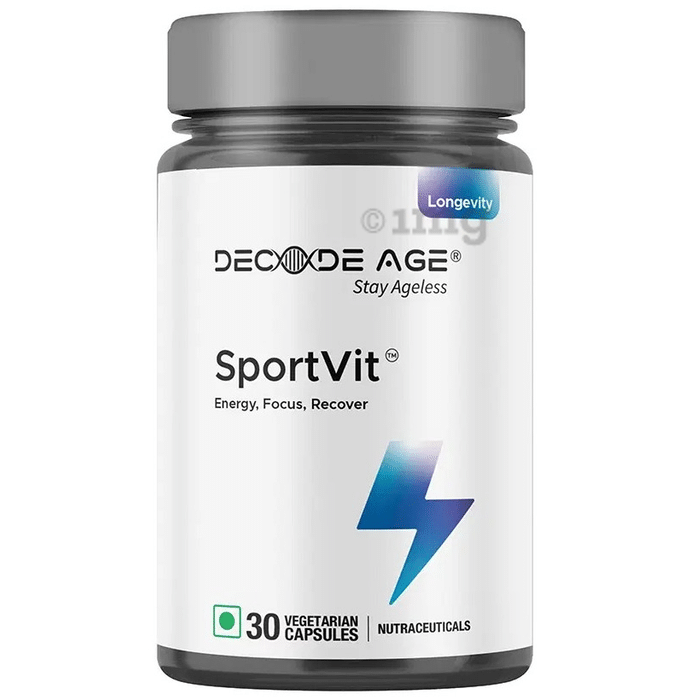 Decode Age SportVit Vegetarian Capsule ,Blend for Athletes, Improves Energy & Endurance, Pre Workout Supplement