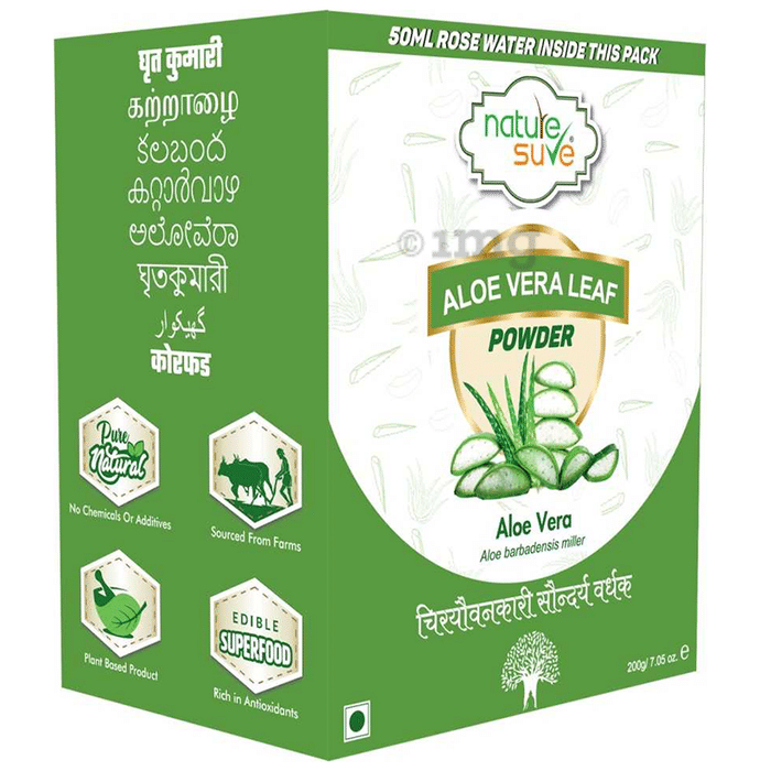 Nature Sure Aloe Vera Leaf Powder (200gm Each) with 50ml Rose Water Free