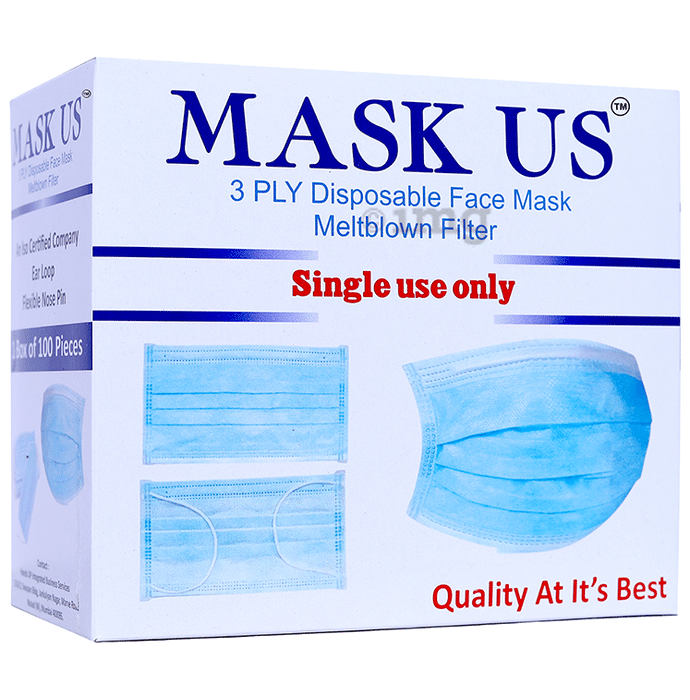 Mask US 3 Ply Disposable Face Mask Meltblown Filter