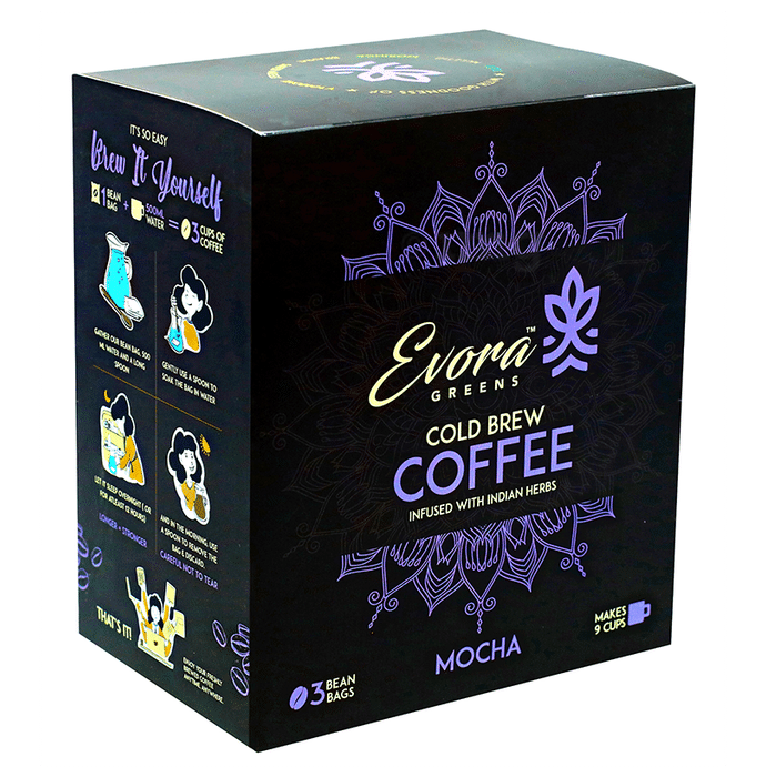 Evora Greens Cold Brew Coffee Bean Bag (50gm Each) Mocha