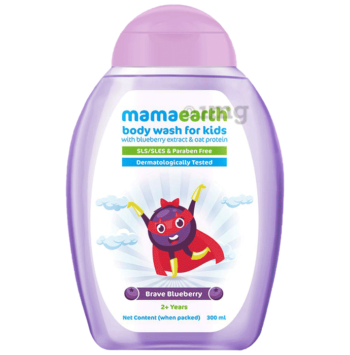 Mamaearth Body Wash for Kids with Blueberry Extract & Oat Protein