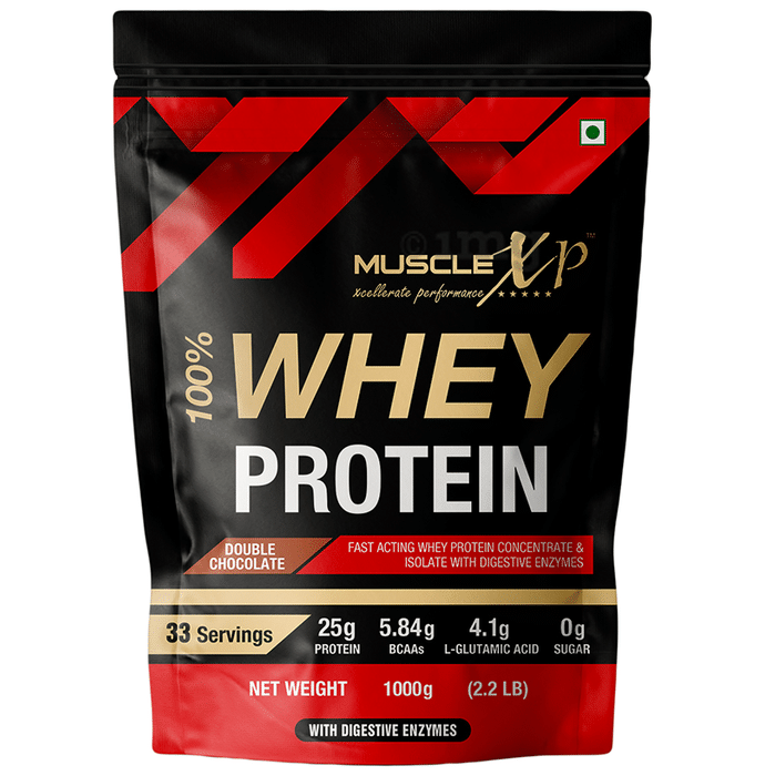 MuscleXP 100% Whey Protein with Digestive Enzymes Double  Chocolate