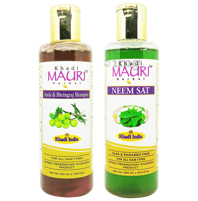 Khadi Mauri Herbal Amla Bhringraj & Neem Shampoo(210ml Each)