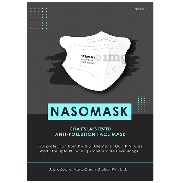 Nasomask N95 Anti-Pollution Face Mask with Headloop White Normal Design