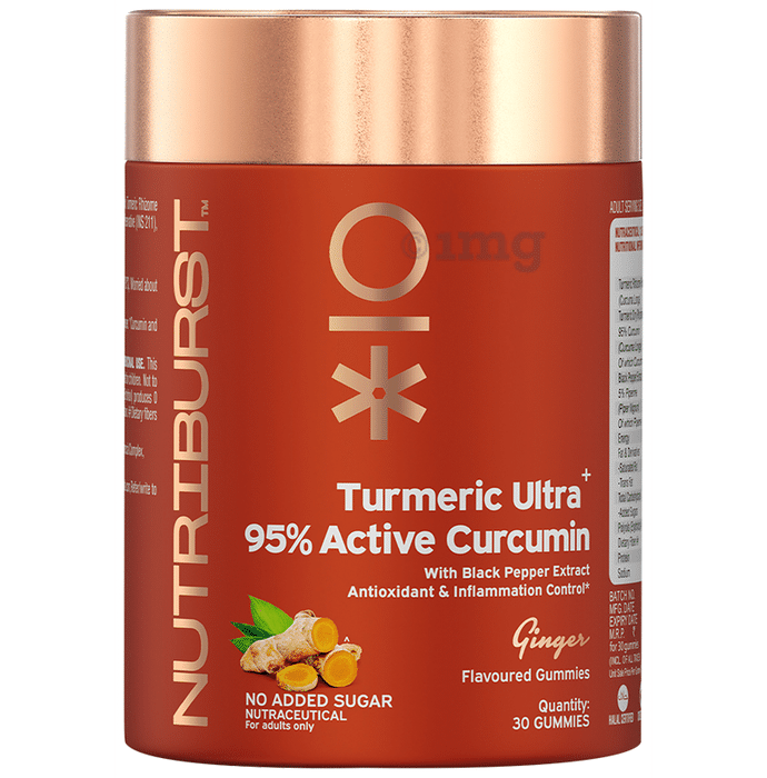Nutriburst Turmeric Ultra + 95% Active Curcumin Gummies Ginger