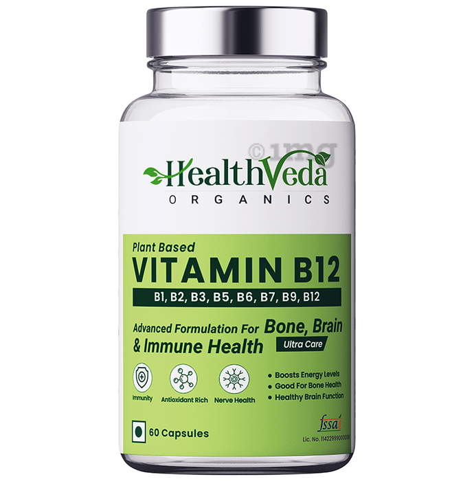 Health Veda Organics Plant Based Vitamin B12 | Capsule  for Healthy Metabolism & Nervous System