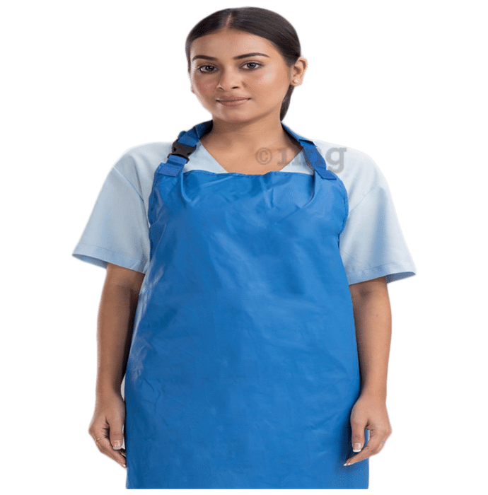Agarwals Reusable Waterproof Front Apron For Hospital & Home Use Tie-Type | Size - 45”x23” Sky Blue