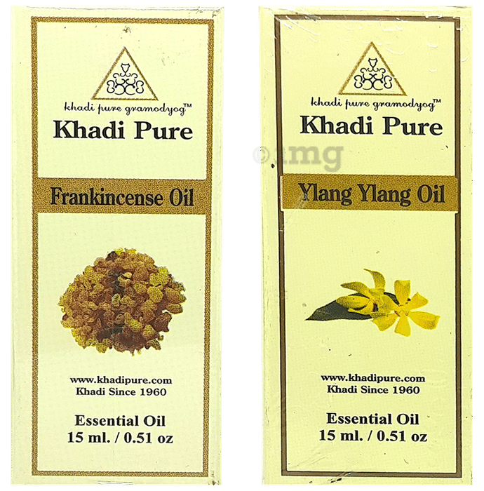 Khadi Pure Combo Pack of Frankincense Oil & Ylang Ylang Oil (15ml Each)