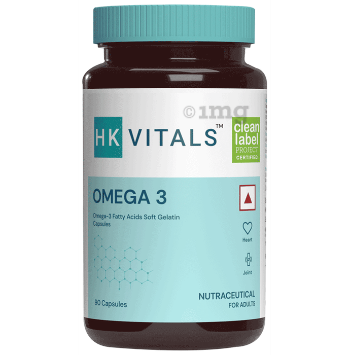 Healthkart HK Vitals Omega 3 Fatty Acids with DHA & EPA | For Heart, Joint & Brain Health | Soft Gelatin Capsule