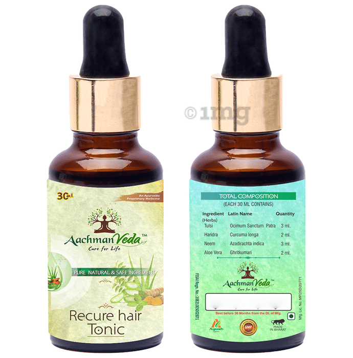 Aachman Veda Recure Hair Tonic with Aachman Veda Curcumin Drop 30ml Free: Buy bottle of 30 ml Tonic at best price in India | 1mg Aachman Veda Recure Hair Tonic with Aachman Veda Curcumin Drop 30ml Free: Buy bottle of 30 ml Tonic at best price in India | 1mg