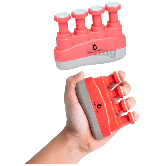 Healthtrek Adjustable Finger Gripper/Exerciser Red
