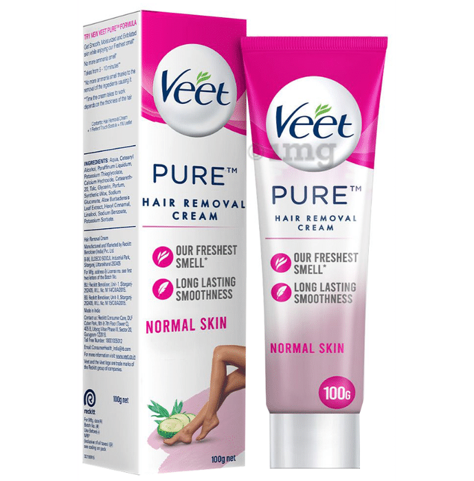 Veet Pure Hair Removal Cream with No Ammonia Smell | For Normal Skin