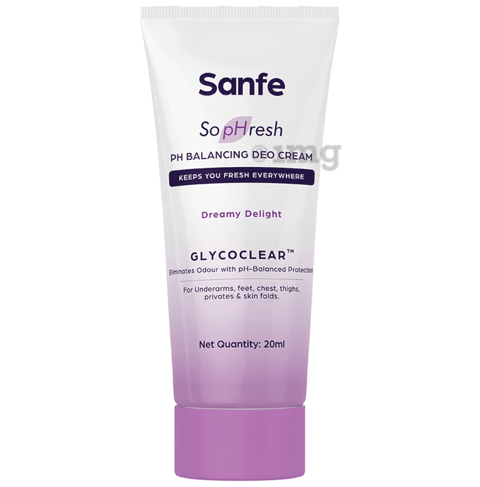 Sanfe So Phresh PH Balancing Deo Cream for for Underarms, Feet, Intimates & Skin Fold Dreamy Delight