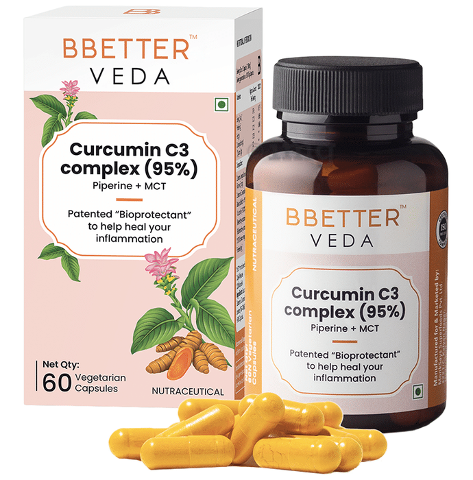 BBetter Veda Curcumin C3 Complex (95%) Vegetarian Capsule