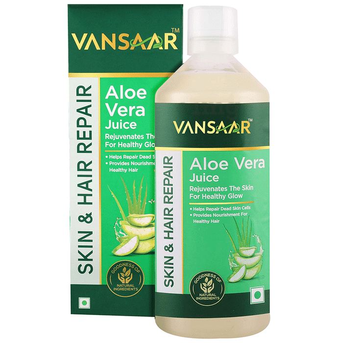 Vansaar Aloe Vera Juice | For Glowing Skin & Healthy Hair| 100% Cold Pressed