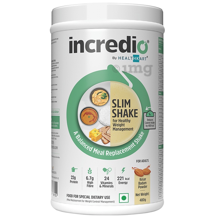 Incredio Slim Shake for Weight Management | Meal Replacement Kesar Badam
