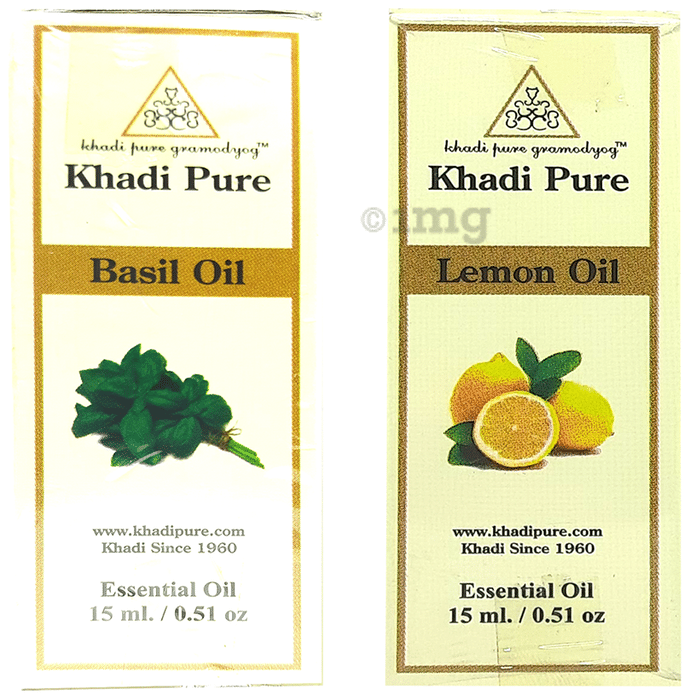 Khadi Pure Combo Pack of Basil Oil & Lemongrass Oil (15ml Each)