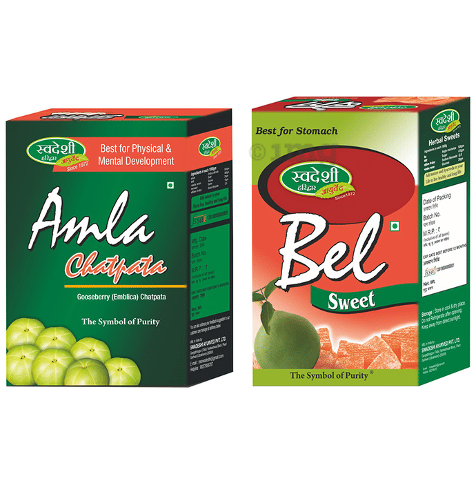 Swadeshi Ayurved Combo Pack of Amla Chatpata & Bel Sweet (500gm Each)