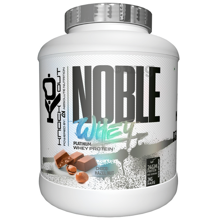 Knockout Noble 100% Whey Protein Powder Choco Hazelnut with Free T-Shirt