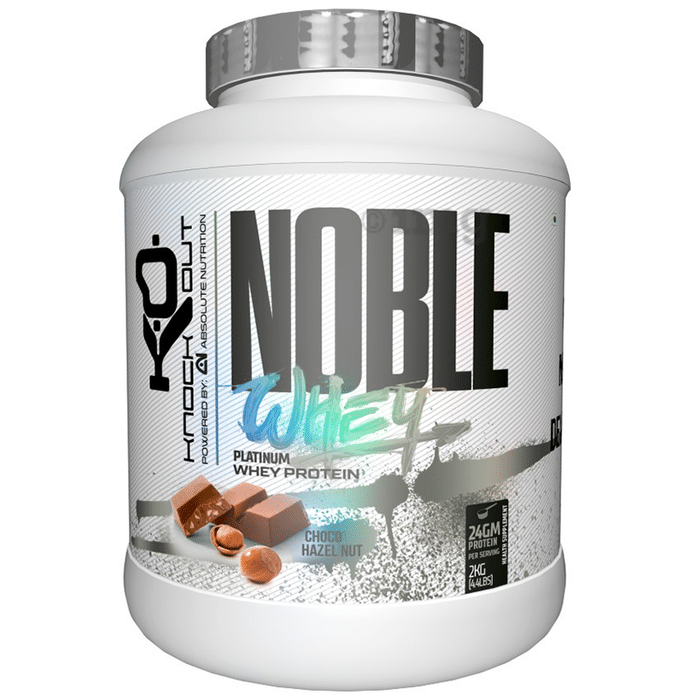 Knockout Noble 100% Whey Protein Powder Choco Hazelnut with Free T-Shirt