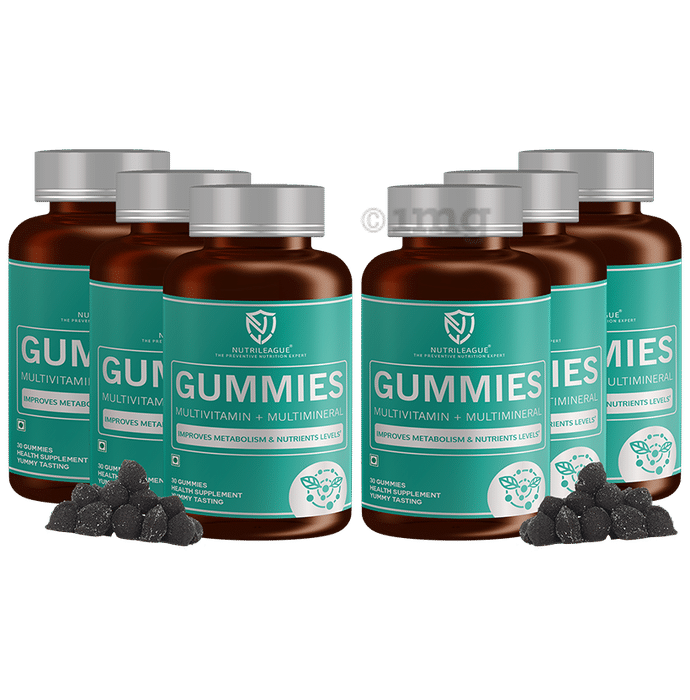 Nutrileague Multivitamin + Multimineral Gummies For Improving Metabolism & Nutrients Levels (30 Each)