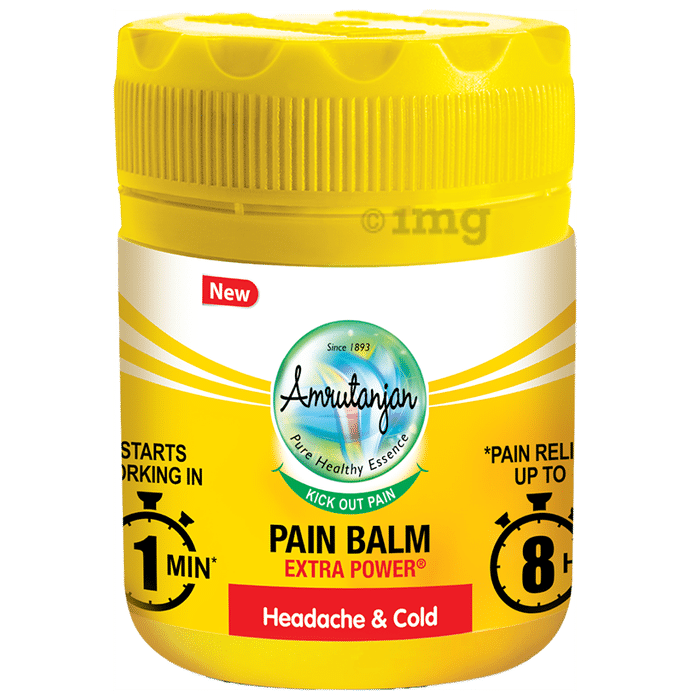 Amrutanjan Pain Relief Balm with Extra Power Aromatic Action | Helps Relieve Headaches & Cold