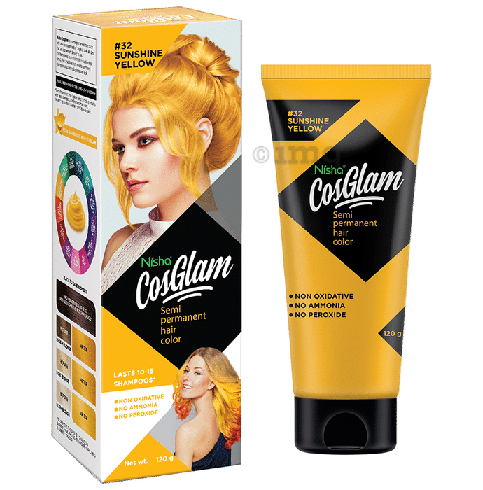 Nisha Cosglam Semi Permanent Hair Color Sunshine Yellow