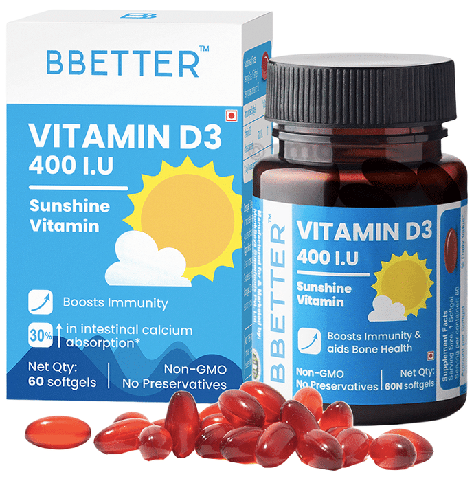 BBetter Vitamin D3 400IU Softgel