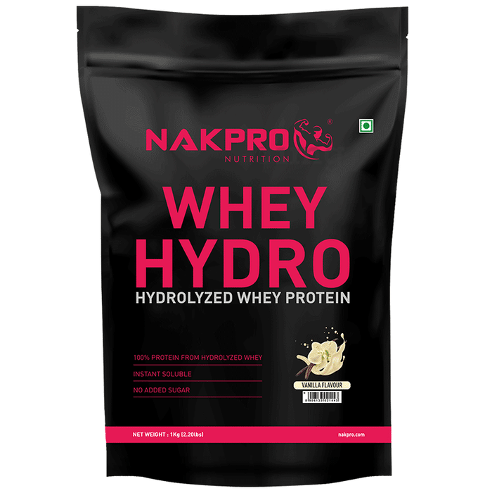 Nakpro Nutrition Whey Hydro Hydrolyzed Whey Protein Powder Vanilla