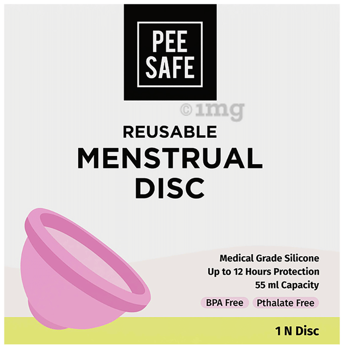 Pee Safe Reusable Menstrual Disc 55ml with Spandex Storage Pouch