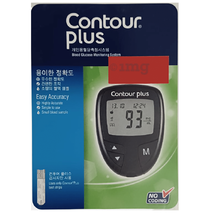 Contour Plus Blood Glucose Monitoring System Glucometer with 25
