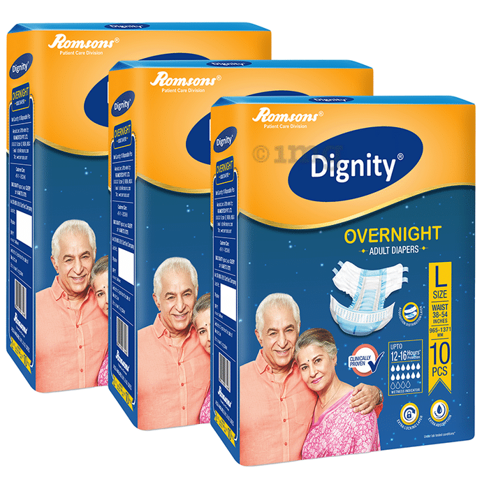 Dignity Overnight Adult Diaper (10 Each) Large