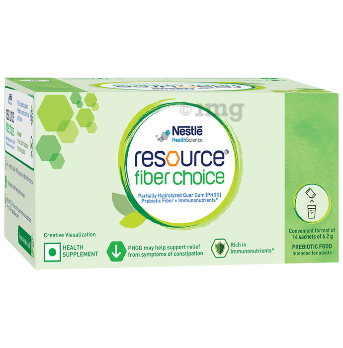 Nestle Resource Fiber Choice, Partially Hydrolyzed Guar Gum (PHGG), Prebiotic Fiber + Immunonutrients (6.2gm Each)