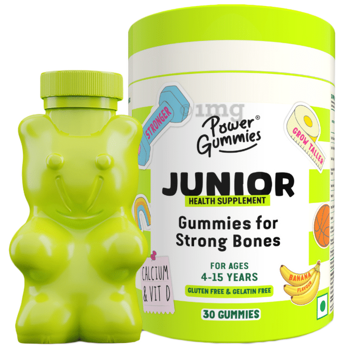 Power Gummies 4-15 Years Junior Health Supplement Gummies for Strong Bones
