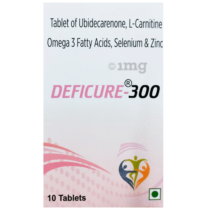 Deficure 300 Tablet with CoQ10, L-Carnitine, Omega-3 Fatty Acids, Selenium & Zinc