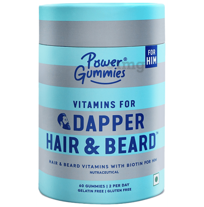 Power Gummies - Vitamin for Dapper Hair & Beard | With Biotin for Men