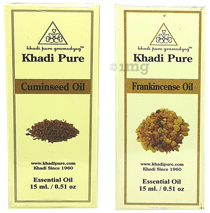 Khadi Pure Combo Pack of Cuminseed Oil & Frankincense Oil (15ml Each)