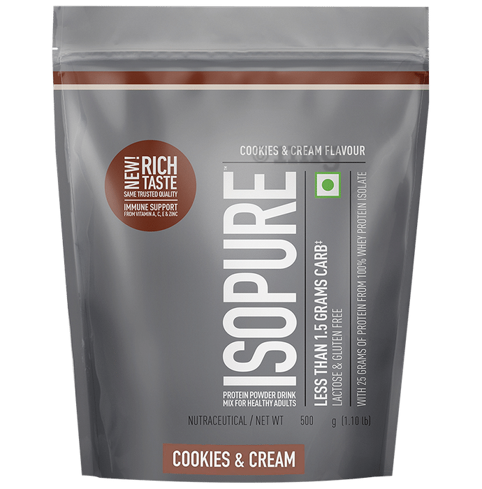 Isopure Whey Protein Isolate | Powder for Skin, Nails & Immunity | Flavour Cookies & Cream