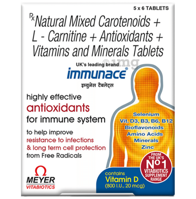 Immunace with Carotenoids + Vitamin D for Antioxidant and Immune Support | Tablet