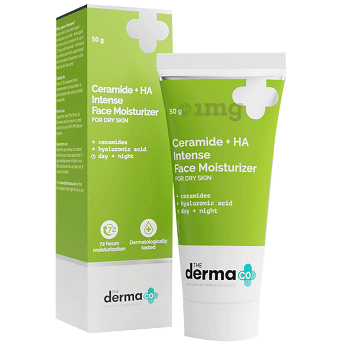 The Derma Co Ceramide+HA (Hyaluronic Acid) Intense Face Moisturizer | For Dry Skin