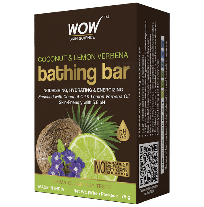 WOW Skin Science Coconut & Lemon Verbena Bathing Bar (75gm Each)
