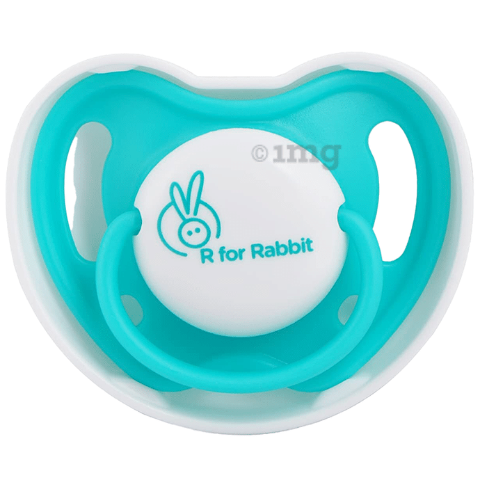 R for Rabbit Apple Pacifier Ultra Light Soft Silicone Nipple BPA-Free for Kids of 3 Months Blue