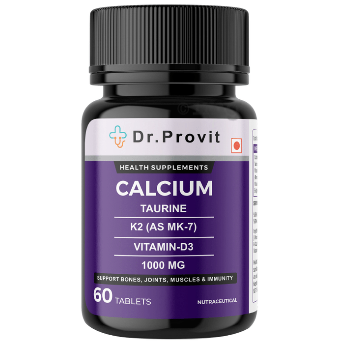 Dr.Provit Calcium, Taurine, K2 (As MK 7) & Vitamin D3 Tablet