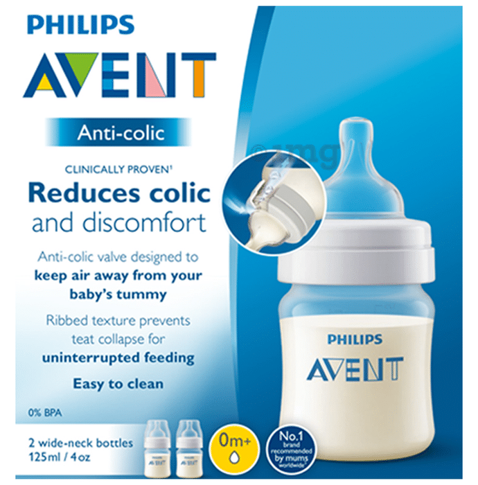 Philips Avent SCF810 Anti-Colic Feeding Bottle for 0m+ (125ml Each)