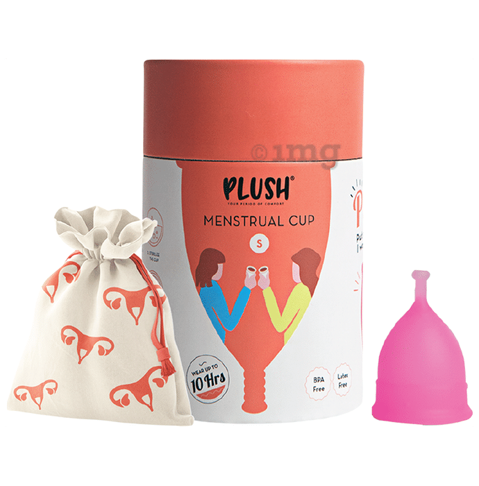 Plush Reusable Menstrual Cup with Cotton Carry Pouch Small