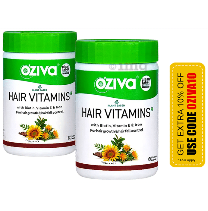 Oziva Combo Pack of Hair Vitamins Capsule (60 Each)